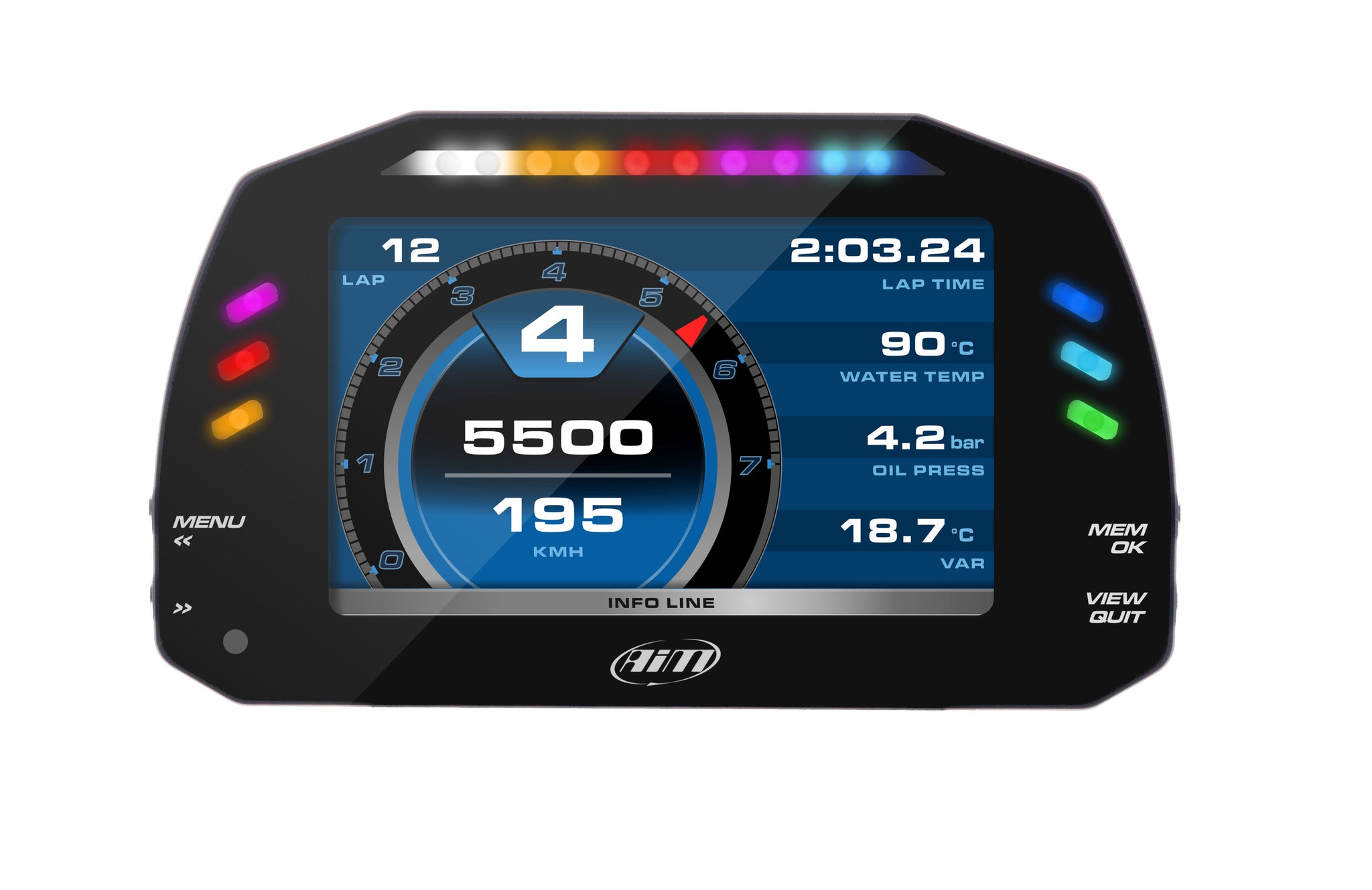 AIM MXS 1.2/1.3 - 5" Compact Colour TFT Dash Logger for Motorsport